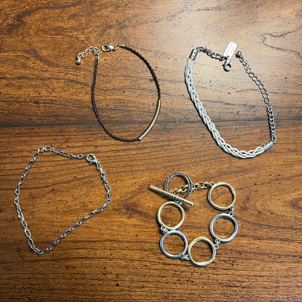 OS | Lot of 4 mixed brand bracelets. AEO and Lucky Brand Jeans